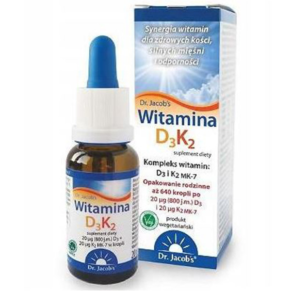 Witamina w kroplach D3K2 MK7 Jacob's Medical