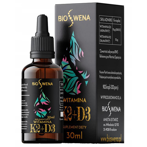 Krople z witaminą D3 i K2 Bioswena 30ml