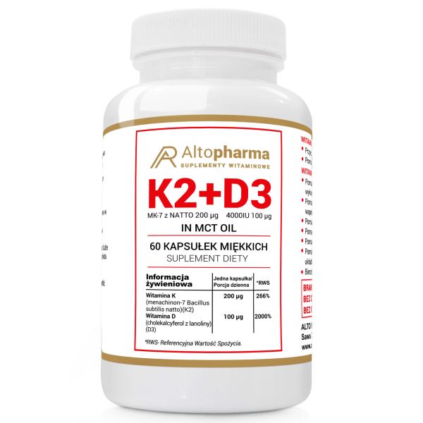 Naturalna witamina K2+D3 dla Vegan - Altopharma 